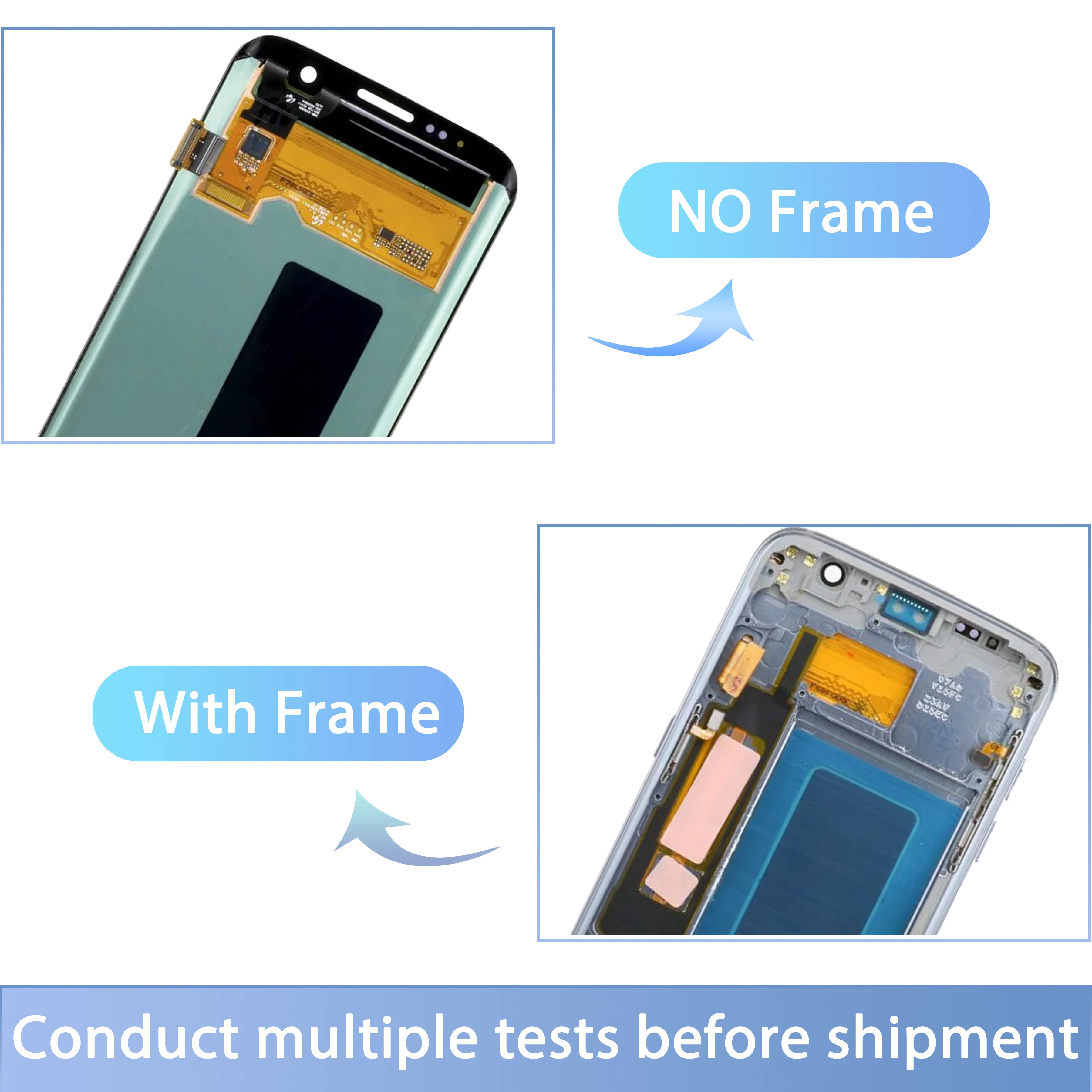 AMOLED 5.5\'\' LCD For SAMSUNG Galaxy S7 edge G935 G935F LCD Touch Screen Digitizer Frame For Samsung S7 Edge LCD Free Back Glass