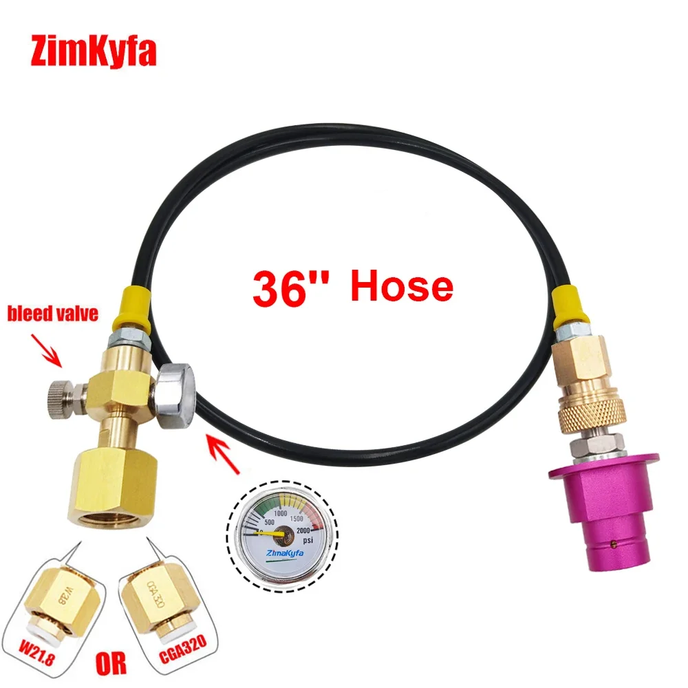 External CO2 Tank Quick Connect Adapter Hose Kit Fit Sodastream Terra DUO Art, 0.9M or 1.5M Optional High Pressure Hose