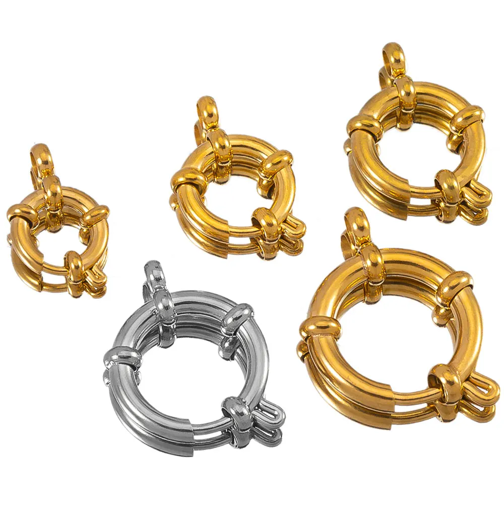 

4PCS 11-18MM Stainless Steel O Ring Spring Clasps for DIY Jewelry Openable Round Buckle Bracelet Necklace Connection QQ Buckle