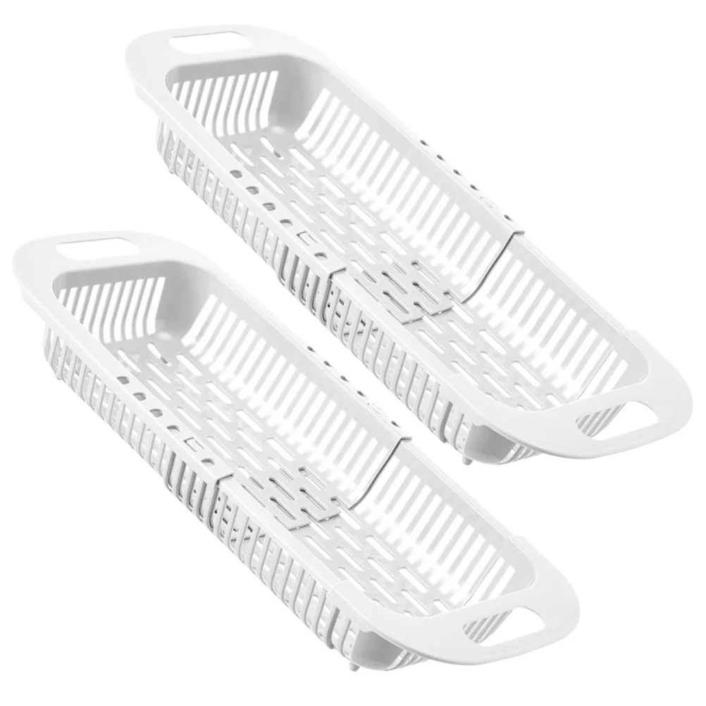 

2pcs Extendable Drain Basket For Kitchen Sink Strainer Vegetable Washing Colander Over Sink Drying Rack Fruit Drain Kitchen
