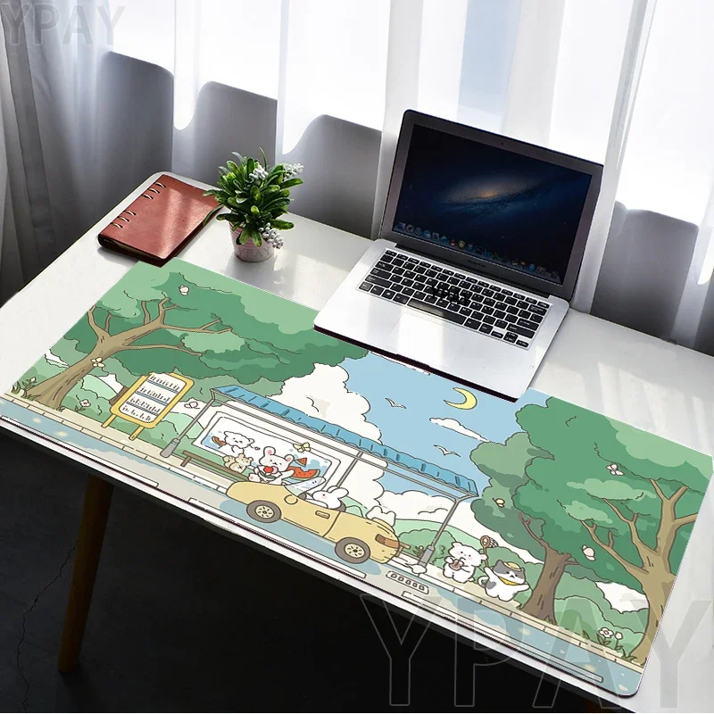 Locking Edge cute Mouse Mats Large Natural Rubber Mouse Pad XXL Mousepads Gamer Mousepad Desk Pads 100x50cm Keyboard Mat