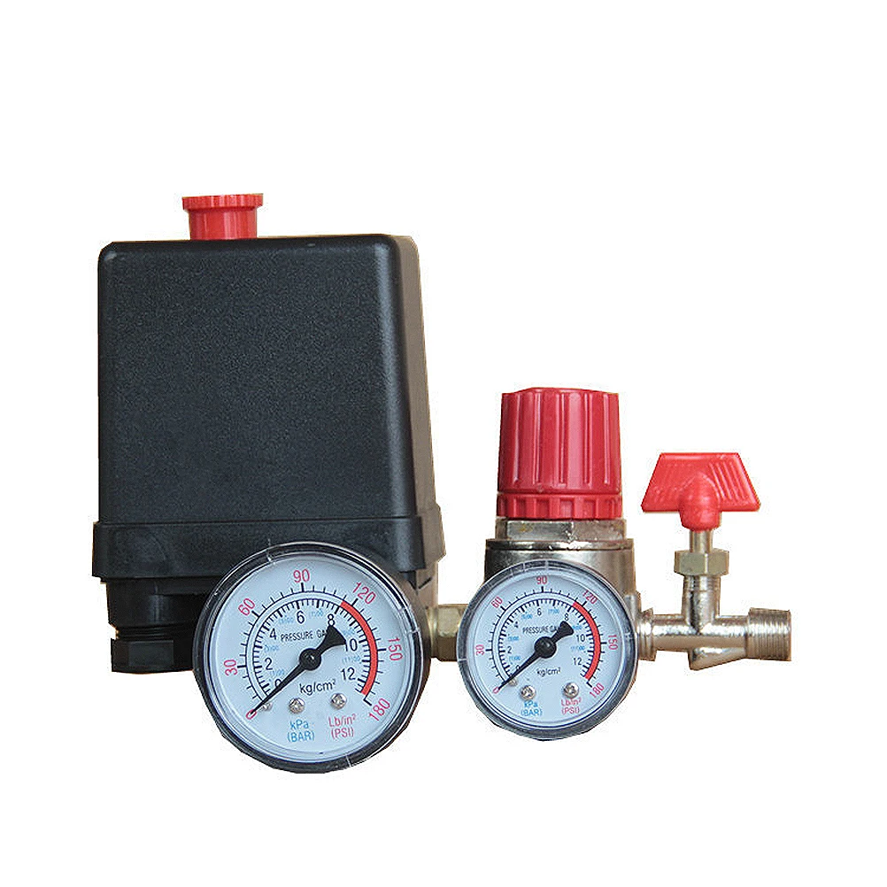 

Energy Saving Compressor Control Gauge Regulator For Miniature Air Compressors Red On Off Switch Efficient Replacement Air