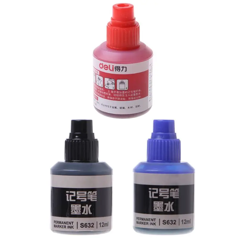 12ml Waterproof Instantly Dry Paint Pen Oil Refill For Marker Pens L4MD