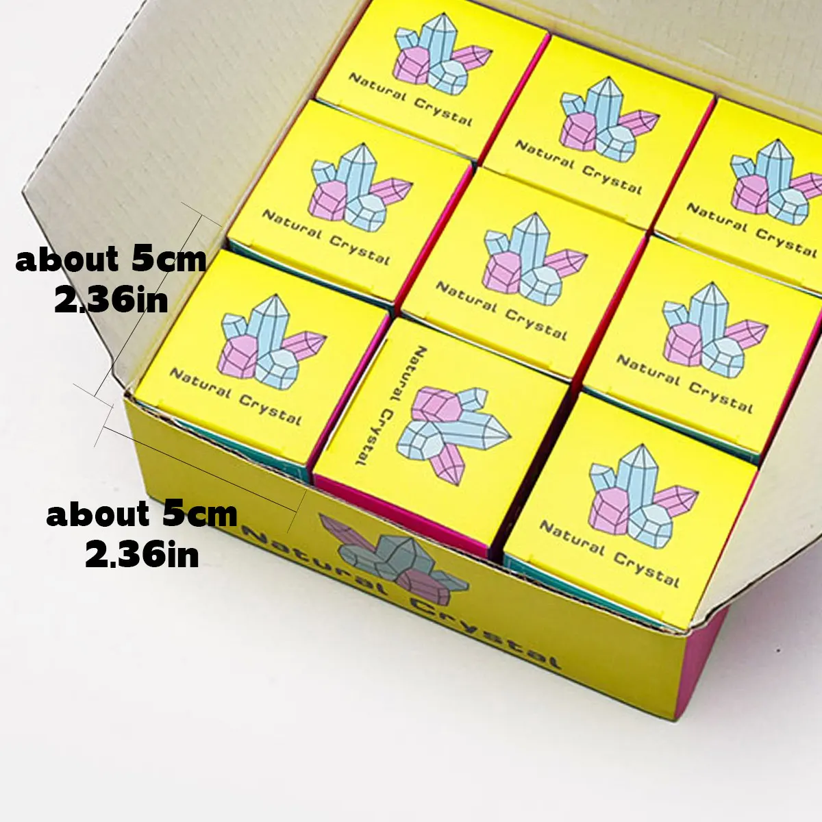 عينة معدنية كريستالية طبيعية ، جمع طاقة الزجاجة ، صندوق أعمى ، تعليم الجغرافيا ، هدية الديكور