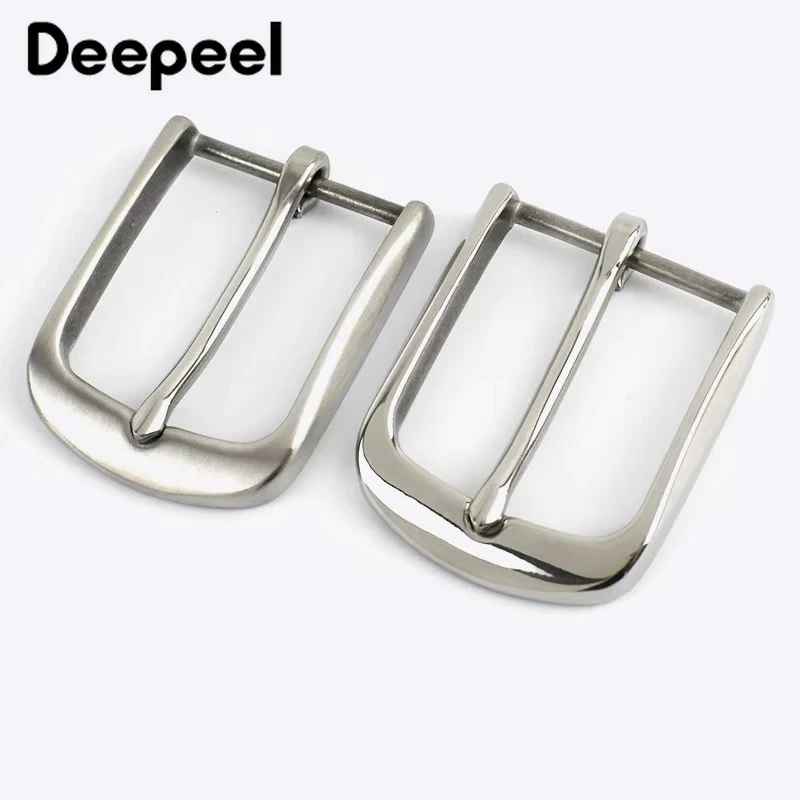 Deepeel, hebillas de cinturón de acero inoxidable sólido de 40mm para hombres, pretina, pantalones vaqueros, hebilla de Pin de Metal, accesorios para cinturones artesanales de cuero DIY