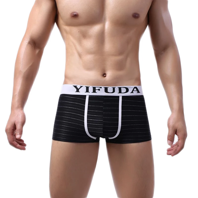 

Men's Underwear Striped Breathable Fashion U Convex Tight Boys Boxers Underpants Men's Shorts