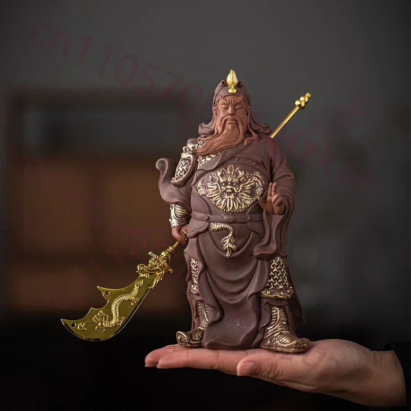 Ceramics God Of Wealth Guan Gong Sculptures And Statue Chinese Characteristic Home Room Office Table Decoration And Accessories