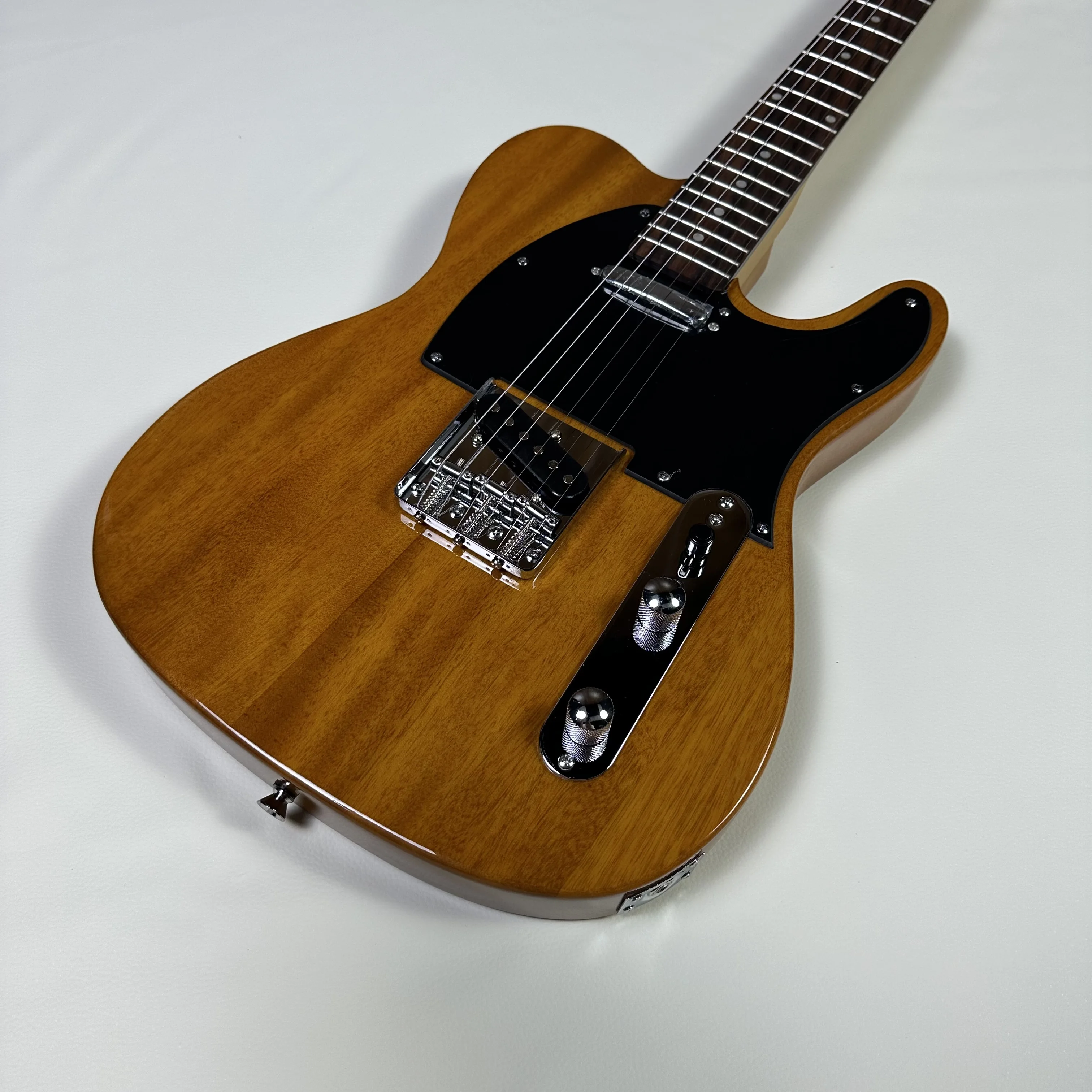 Guitarra eléctrica TL personalizada, diapasón de palisandro, golpeador negro, 22 trastes