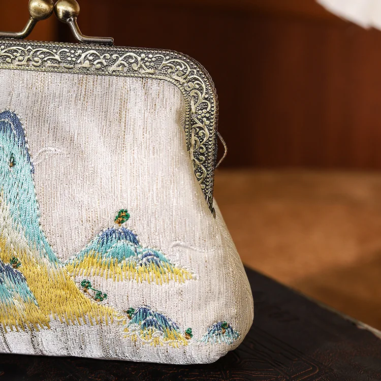 Chinese Retro Purse Wallet Ancient Style Qipao Banquet Small Shoulder Bag Mother\'s Day Mini  Embroidery Purse Handbag Moneybag