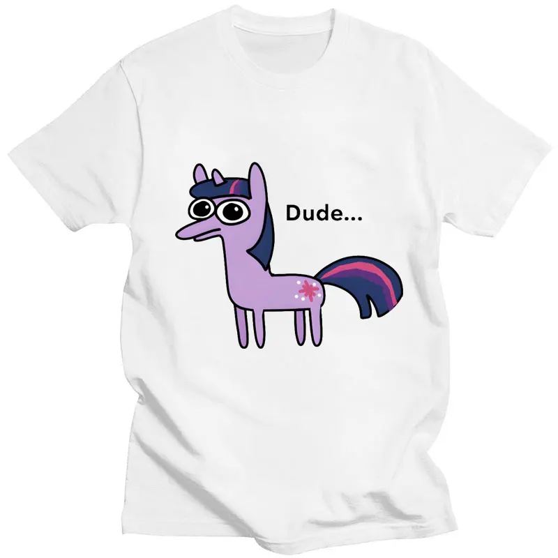 Футболка Мужская/женская оверсайз, забавный рисунок лошади, Забавный мем, дышащая хлопковая Повседневная мультяшная уличная одежда с коротким рукавом