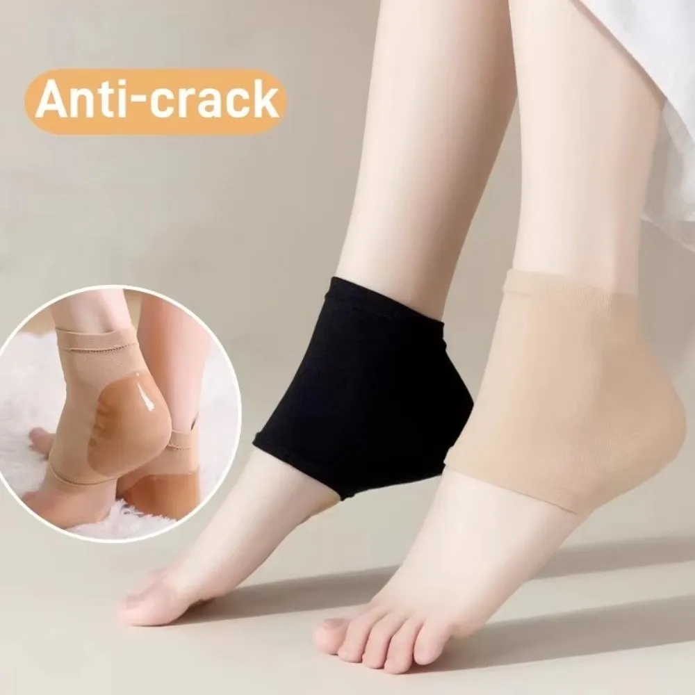 1 paio Rimuovi la pelle morta Copertura protettiva del tallone in silicone Anti Cracking Calzini idratanti in silicone riutilizzabili Sollievo dal dolore
