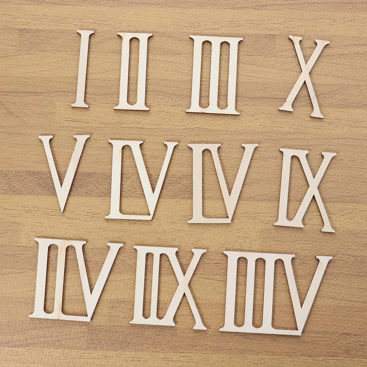 

2 Sets 7Cm Wooden Roman Numerals Unfinished Wood Pieces For Diy Crafts Painting Decor Household Bedroom Ornaments Wedding Gift