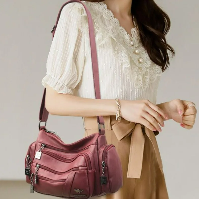 Large Capacity Shoulder Bag Female 2023 New Fashion Crossbody Bag for Middle-Aged People Ladies All-Matching
