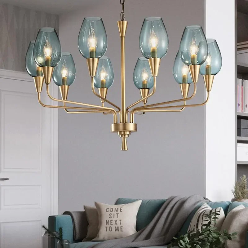 Modern Chandelier Living Room Restaurant Lamp High Quality Hotel Guest Room Bedroom Glass Lamp Originality Designer LED Lighting