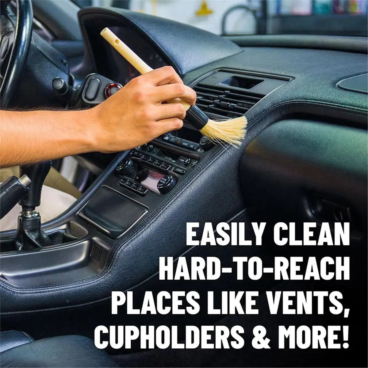 Oct Sale Boars Hair Detailing BrushGentle Scratch Free Cleaning for Wheel, Grilles,Emblems,and Interior Surfaces,Versatile Multi