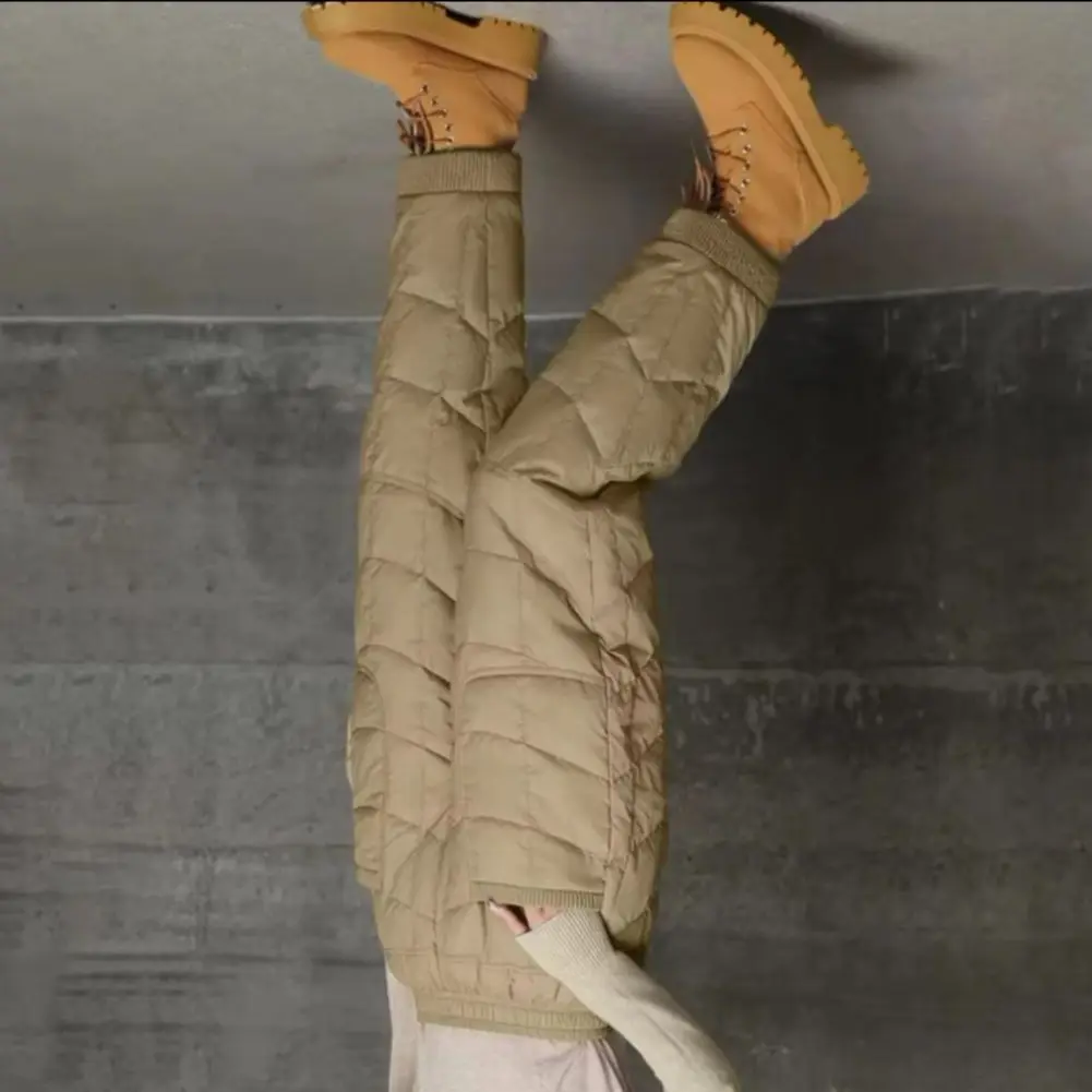 النساء سراويلي حريمي 2025 النساء الشتاء أسفل سراويل قطنية سميكة الحرارية مبطن سراويل قطنية منتصف العمر المسنين بناطيل تدفئة