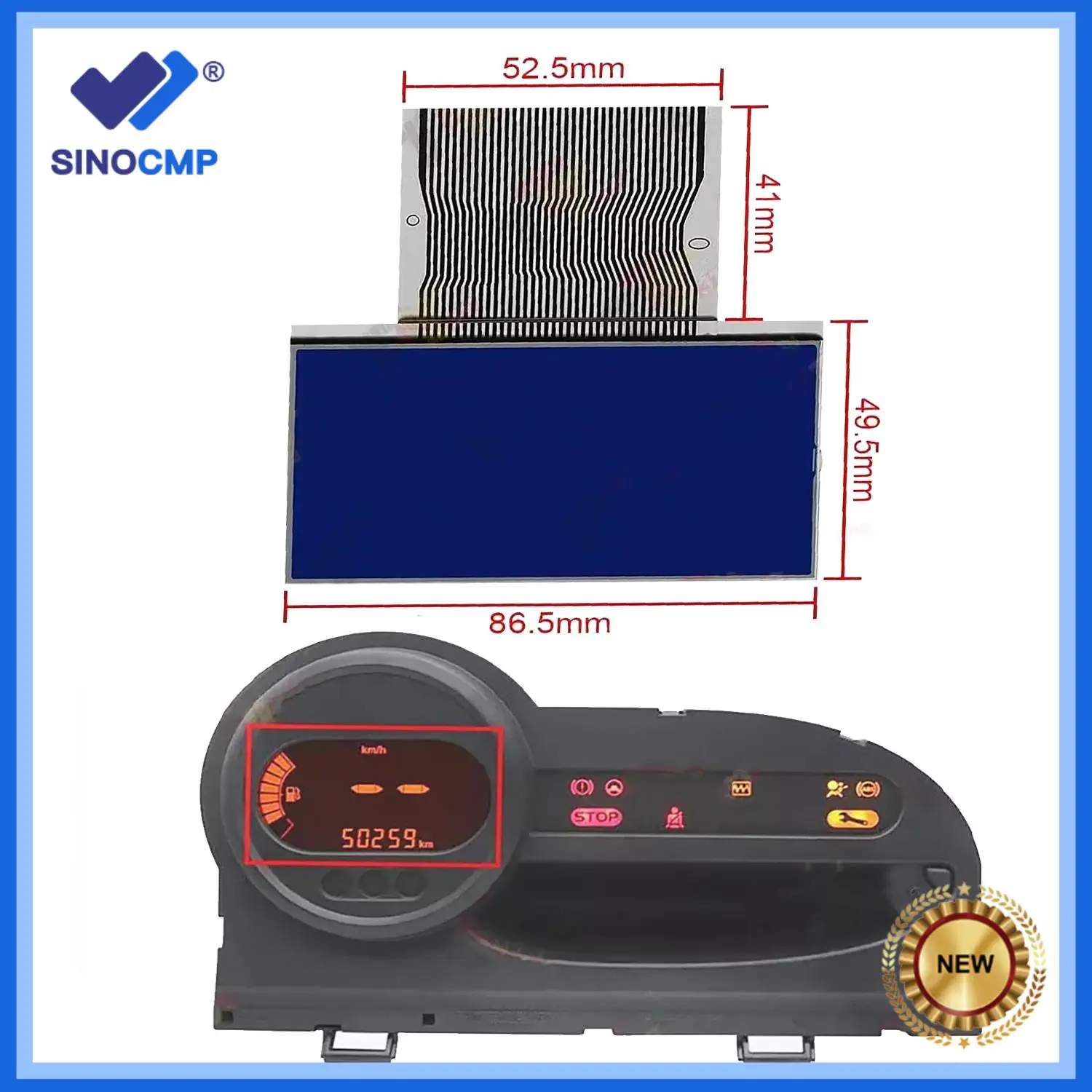 

1pc Instrument Speedometer Cluster LCD Display Screen 8201178277 8201127953 For Renault 2007-2012 Twingo II Combination Gauge