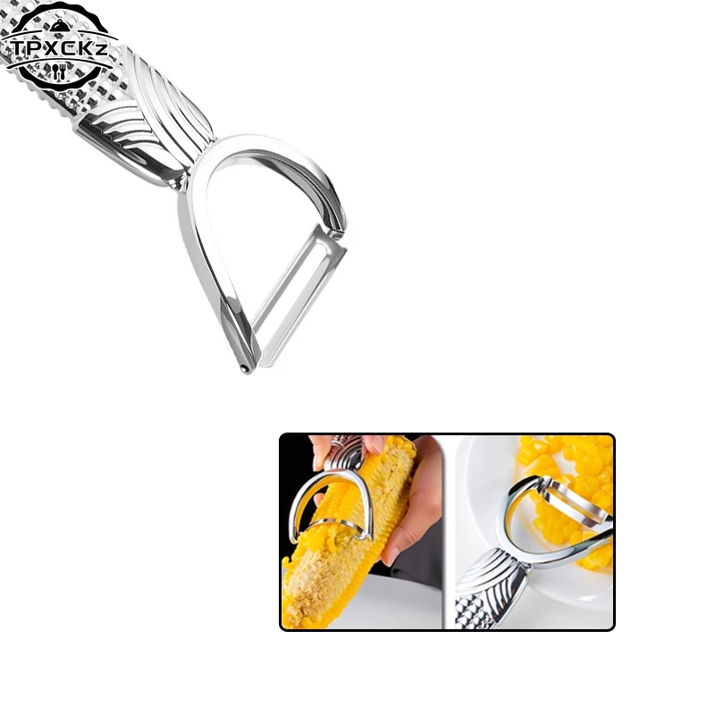 

Овощечистка для кукурузы из нержавеющей стали, стриппер для кукурузных почавок, измельчитель кукурузы, резак для булыжника, инструмент для удаления ядер, кухонный гаджет для фруктов и овощей, инструмент