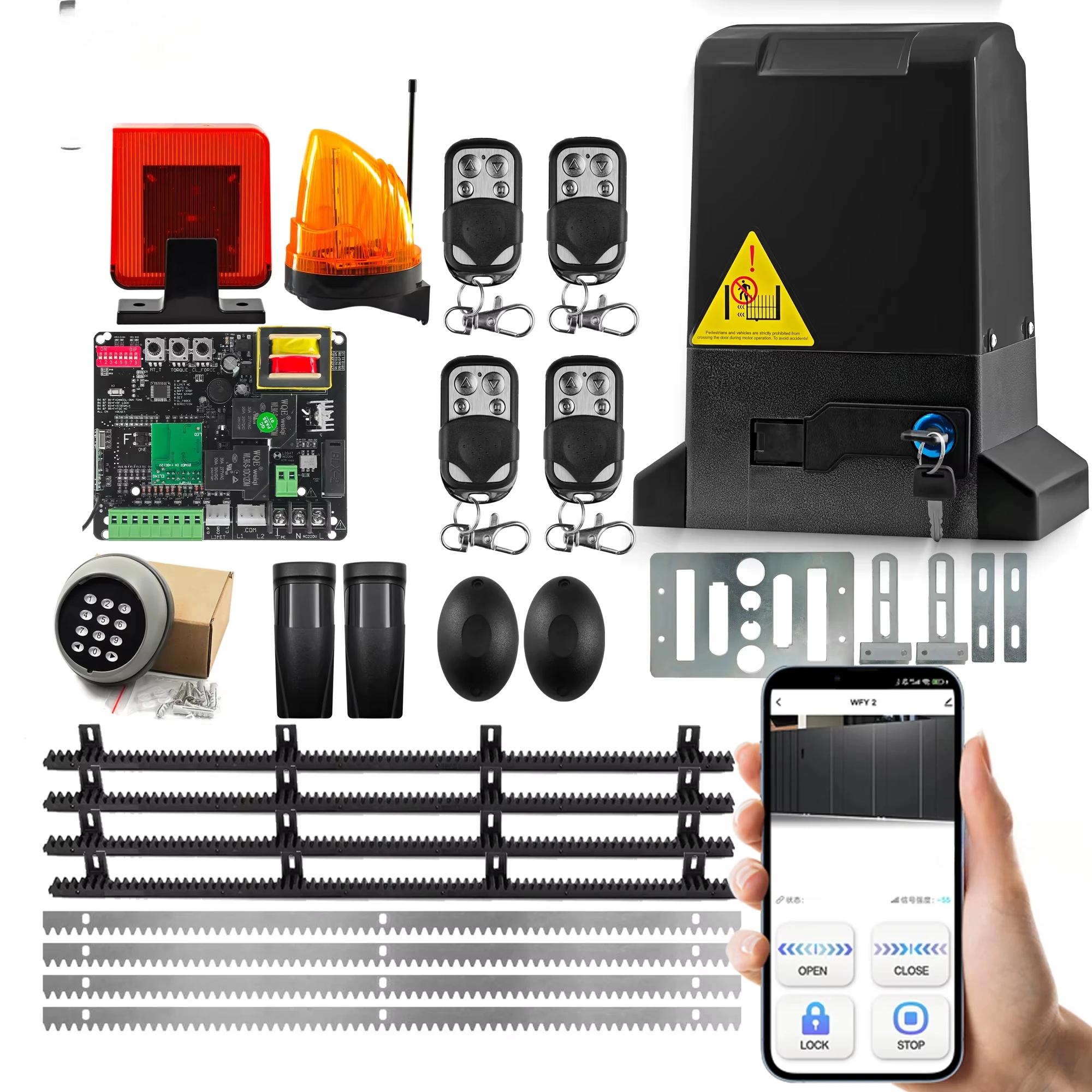 One-stop Procurement Service for Black Sliding Gate Operator 450-2000 kg  Automatic Electric Sliding Gate Opener Motor Kit