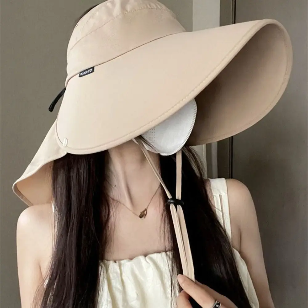 

13CM Large Brim Sun Hat Sun Protection UPF50+ full face Cover Sun Visor mountaineering outdoor Women Hat