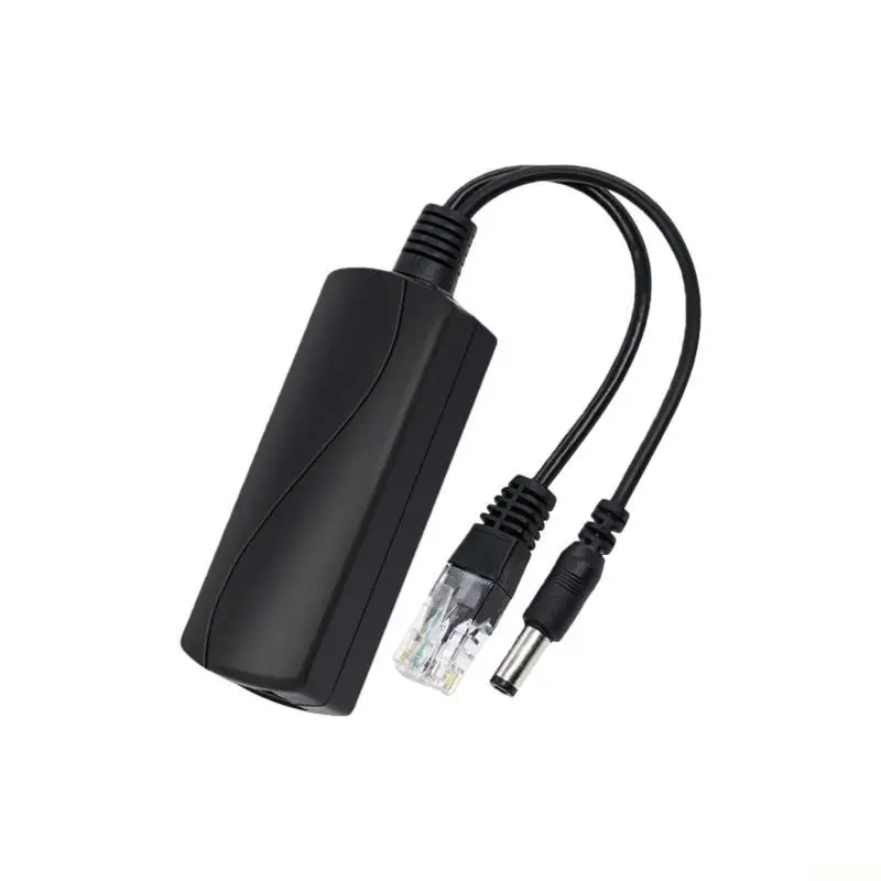 B03F DC48V to 12V POE Splitter Adapter Compatible for Surveillances Cameras  Equipment Impact Resistant Plastic Shell