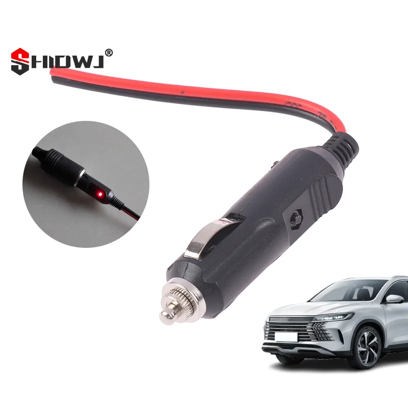 Copper Wire High-power 12V 24V Auto 20A Male Car Cigarette Lighter LED Socket Plug Connector Adapter Sigaretten Aansteker Auto