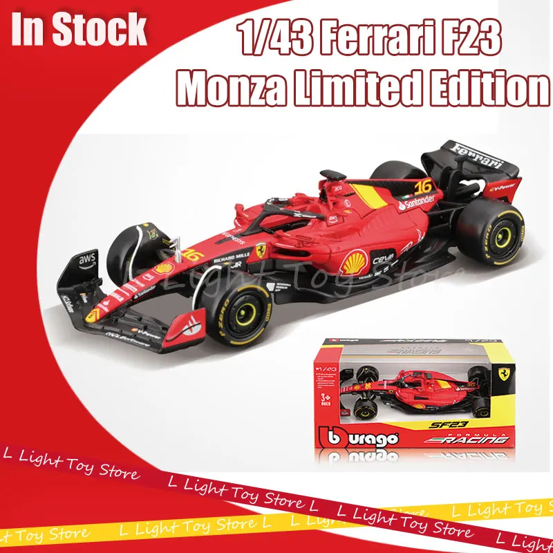 Bburago 1/43 Ferrari Sf-23 Monza Limited Edition Formula1 Car Model #16 F1 With Hardcover Acrylic Box Alloy Car Collect Car Toys