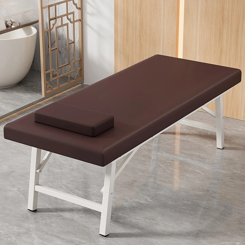 

Foldable Massage & Beauty Bed for SPA Therapy, Portable Bathing Care Table with Adjustable Height, Home Salon Equipment