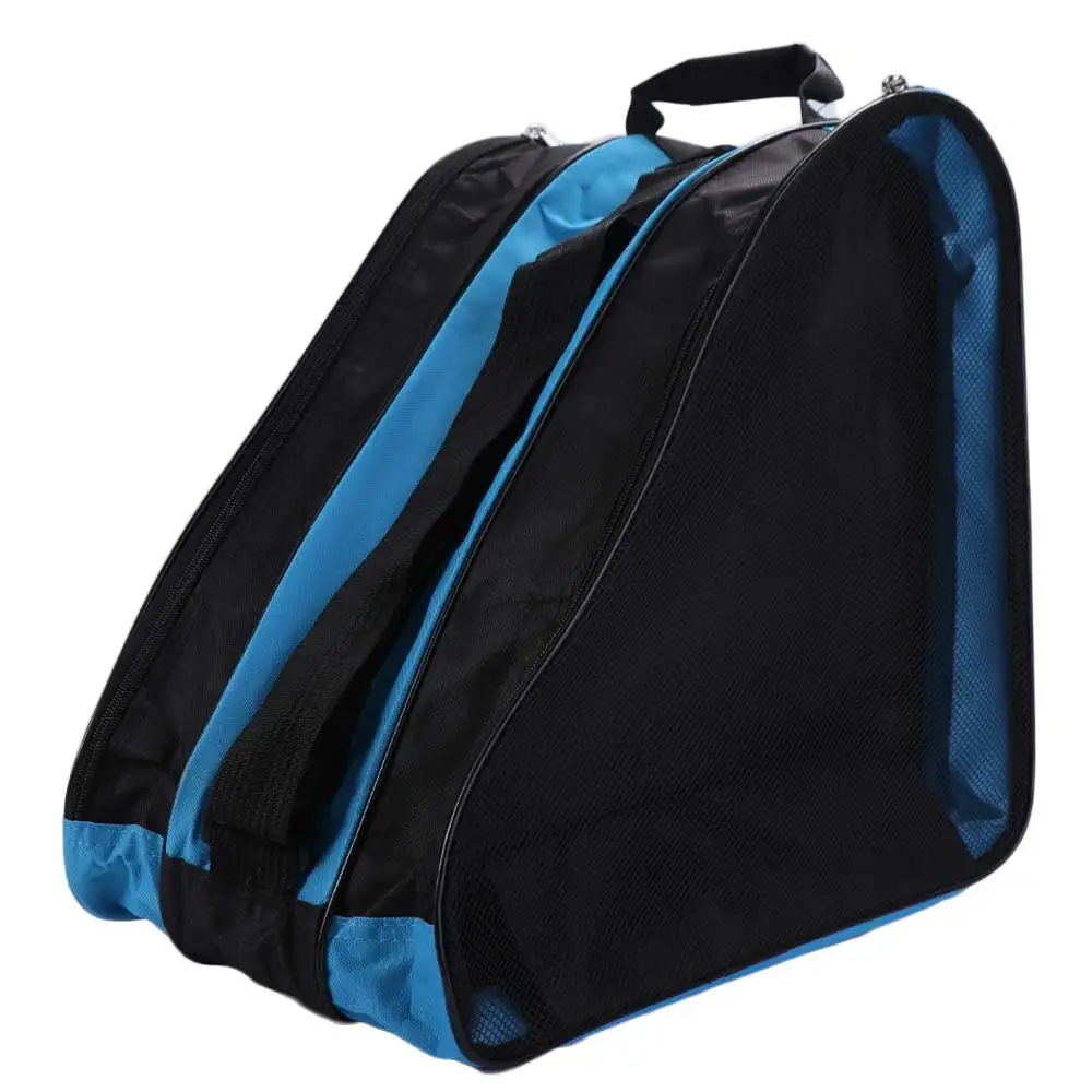 Large Capacity Roller Skates Bag Storage Bag Oxford Cloth Skating Shoes Bag 3 Layers Breathable Ice Skating Pouch Outdoor Sports