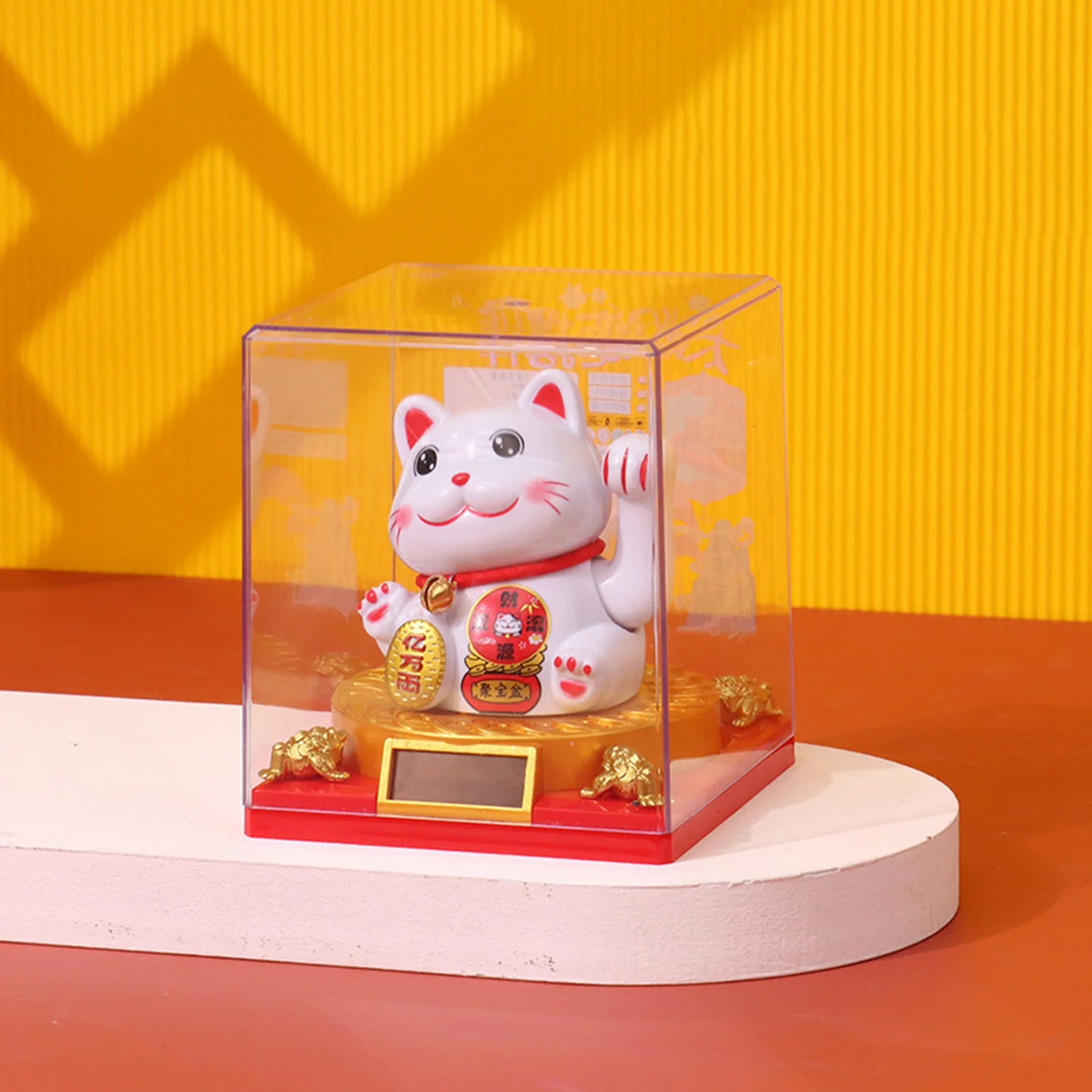 3 Inch Lucky Cat Figurine For Office Desk Ornament Solar Powered Full Of Good Fortune Figurine Chinese Decoration Crafts