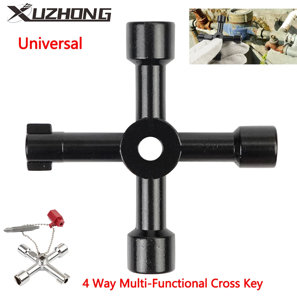 4 Directions Cross Key Multi-Functional Electric Control Cabinet Triangle Wrench Key Universal For Gas Train Bleed Radiator