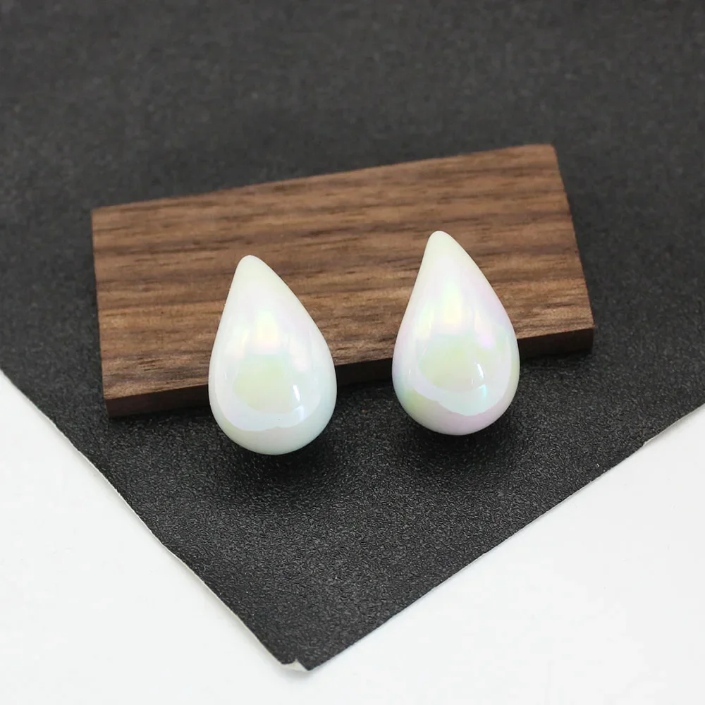 Hot Waterdrop Acrylic UV AB Dazzling Illusory Color Smooth Stud Earrings for Women Hyperbole Punk Geometry Party Jewelry Gift