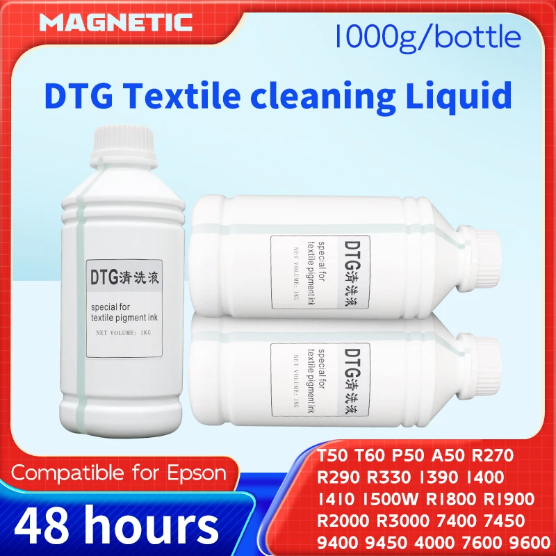 1000g DTG Cleaning Solution Textile Ink Cleaning Liquid For DTG Ink (Direct To Garment) Printer Printhead Tube XP600 TX800 i3200