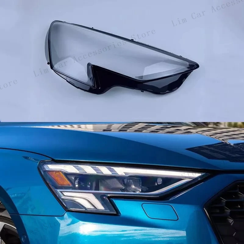 

For Audi A3 S3 RS3 2020 2021 2022 Transparent Lampshade Front Headlamp Lens Headlight Clear Cover Replacement Car Accessoires