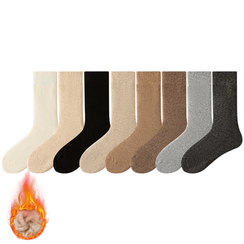 室内用メンズウィンターソックス、フリースサーマルスノーブーツ、メンズソックス、厚手スノーブーツ、アクリル繊維、快適な保温性