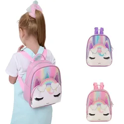 New Design Waterproof  Kids Schoolbags Girls School Backpack Preschool Kindergarten Unicorn PU Toddler BookBag Leisure backpack