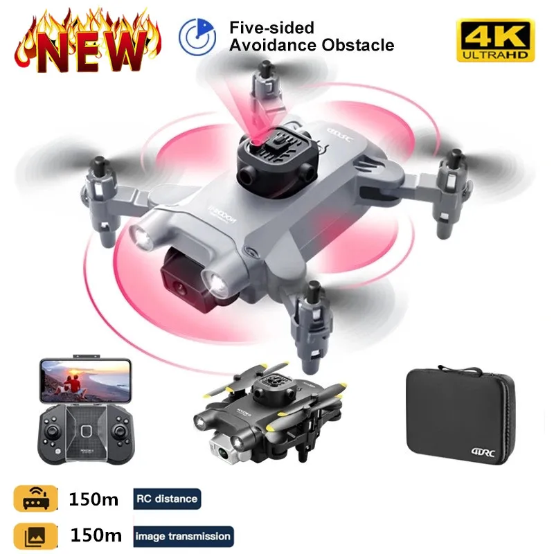 New Mini Drone  With Camera HD 4K Wifi FPV Five-Sided Obstacle Avoidance Quadcopter Foldable Dron Toys Controller Distance 150m