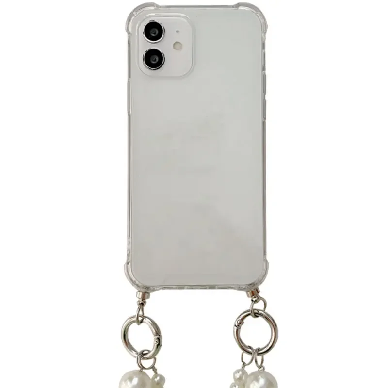 For Pixel 10 Pro XL Pearl Chain Crossbody Necklace Lanyard  Silicone Case for Google Pixel10 9Pro 9A Clear Soft Shockproof Cover