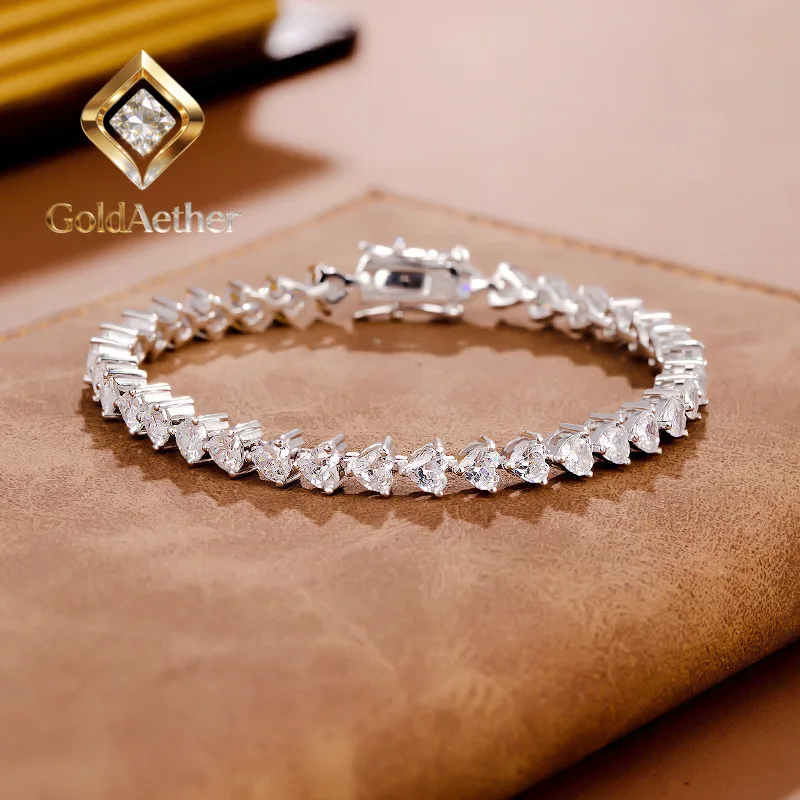 GoldAether Luxury Solid Platinum PT950 High-end fashion love bracelet sweet simple ins niche women's bracelet
