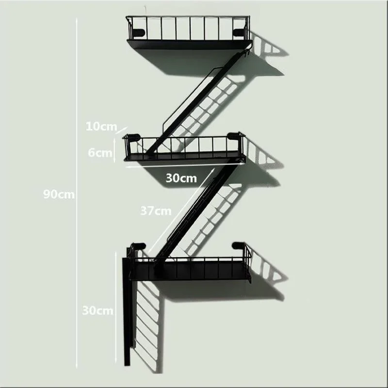 multi-layer-iron-art-storage-rack-bedroom-decorative-wall-mounted-ladder-group-home-use-living-room-decoration-rack