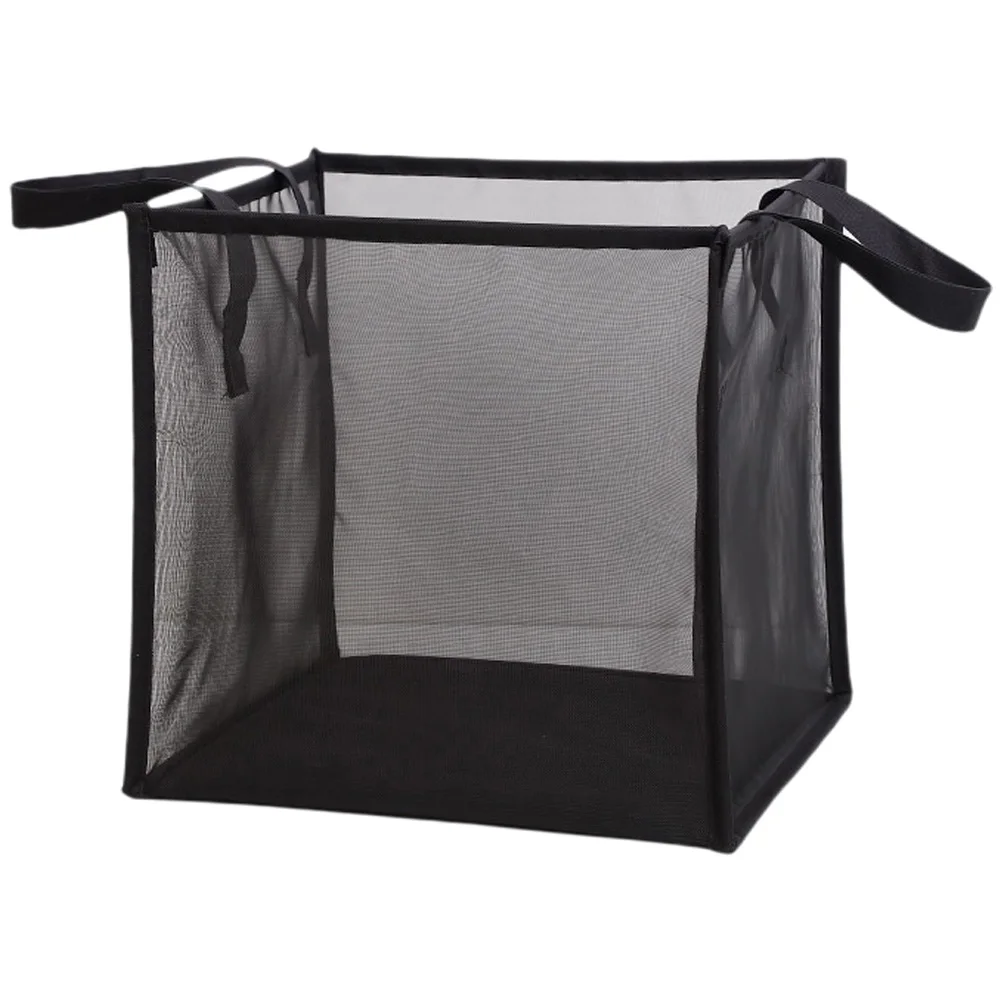

Slim Laundry Hamper with Lid Portable Basket Hampers Clothes Polyester Hard Mesh Foldable