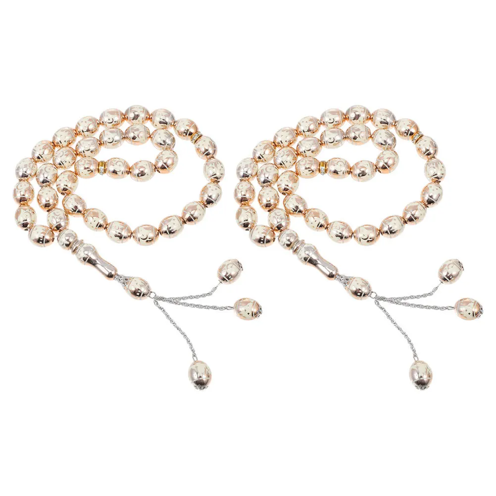 

2Pcs Multicolor Acrylic Prayer Beads 33-Count Tasbih Counter Smooth Lightweight Handheld Rosary for Meditation Islamic Worship