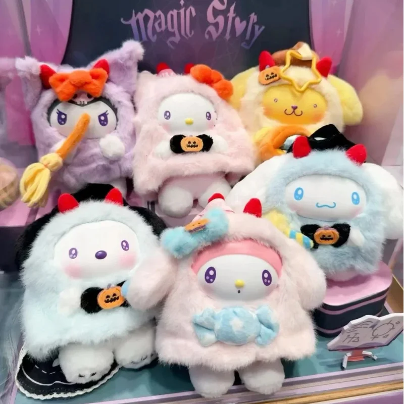 Miniso Sanrio Karakters Halloween Serie Vinyl Hanger Blind Box Mooie Hellokitty Figuur Pop Sleutelhanger Hang Lanyard Kindergeschenken