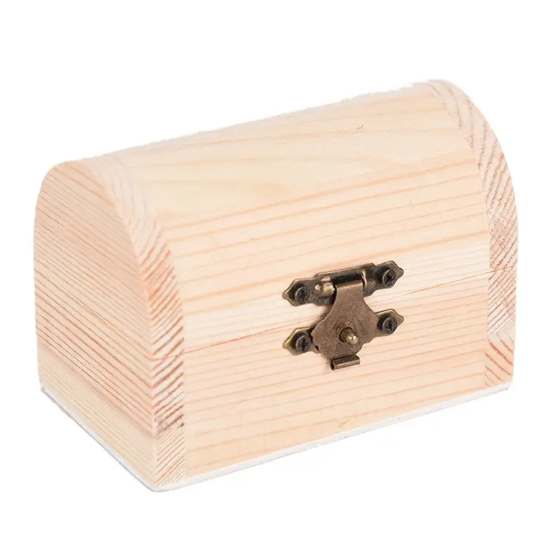 Wooden Storage Box Plain Wood With Lid Multifunction Square Hinged Craft Gift Boxes For Home Supply Storage Decor 9*6.2*5.4cm