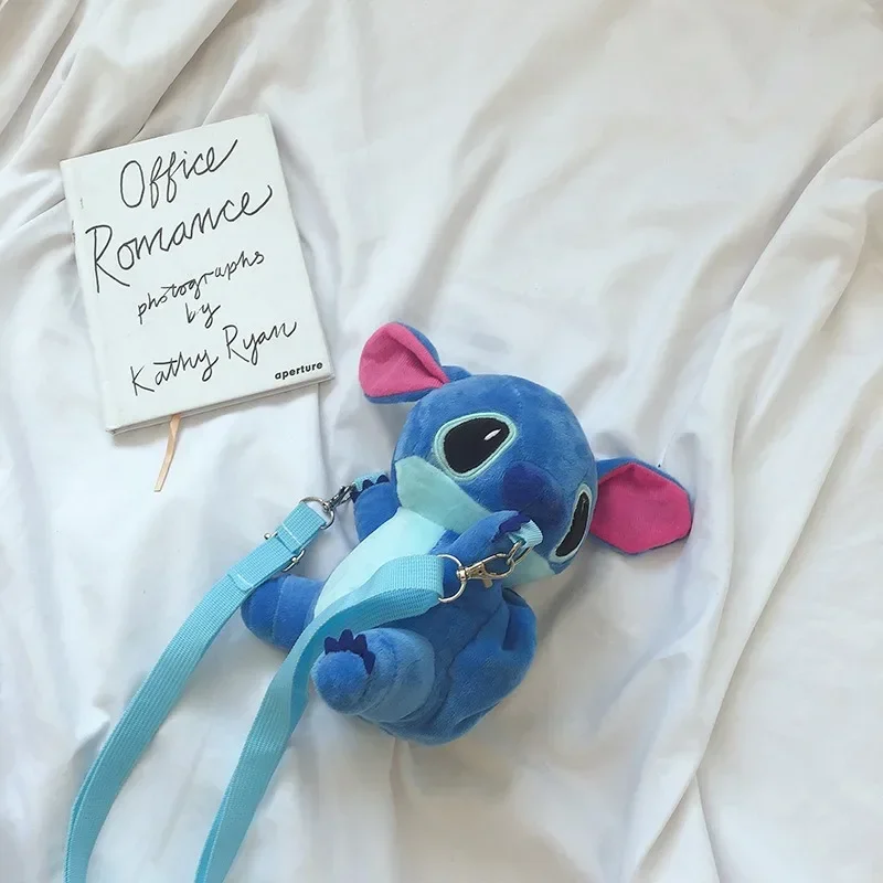 Disney Stitch ตุ๊กตา Plush กระเป๋าเป้สะพายหลังน่ารักการ์ตูนอะนิเมะเหรียญกระเป๋าตุ๊กตาเด็กแฟชั่น Messenger กระเป๋าจี้เด็กวันหยุดของขวัญ