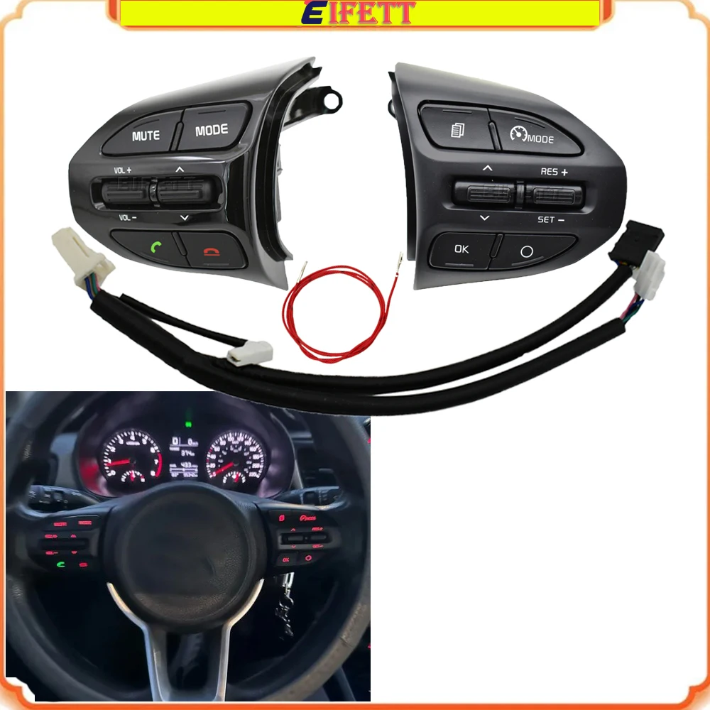 

1 SET Cruise Control Steering Wheel Buttons For KIA K2 RIO 2017 2018 2019 2020 2021 RIO X LINE Button Switch Car Accessories