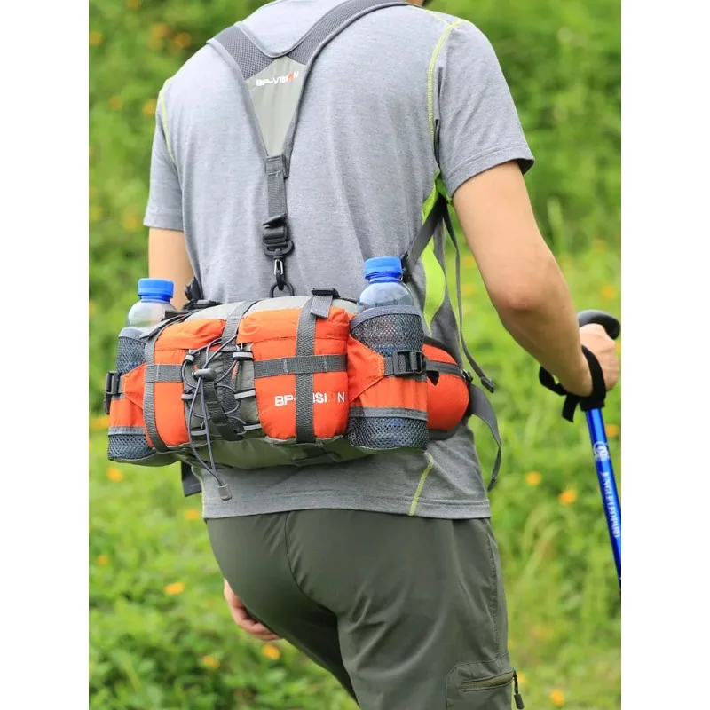 

Сумка на пояс для активного отдыха, походов и путешествий с держателем для бутылки с водой, многофункциональная, со светоотражающими полосами, водонепроницаемая