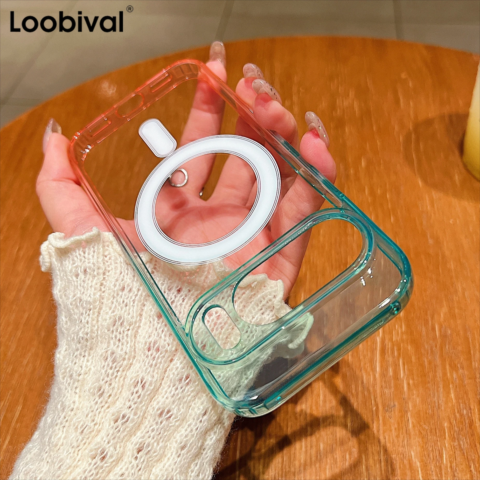 Pixel 10Pro Double Color Gradient for Magsafe Magnetic Case For Google Pixel 10 Pro Transparent Ultra Thin Wireless Charge Cover - náhled 2