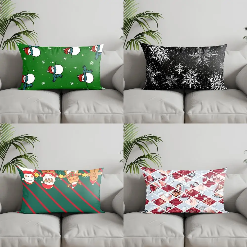 ديكور المنزل الثلج الأخضر عيد الميلاد وسادة غطاء مناسبة ل أريكة غرفة نوم سيارة وسادة غطاء وسادة مستطيلة الظهر وسادة