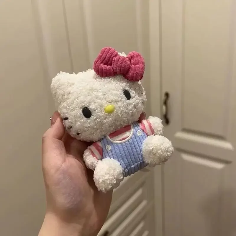 Sanrio Hello Kitty Key แหวน Miniso อะนิเมะการ์ตูนน่ารัก KT แมว Plushies จี้แหวนแฟชั่นกระเป๋าเป้สะพายหลังตกแต่งวันหยุดของขวัญ